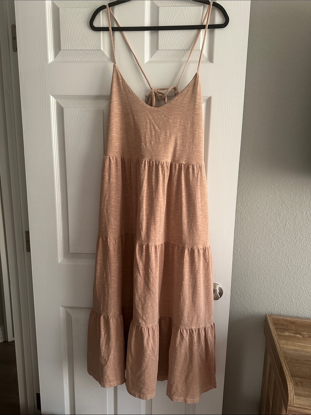 Old Navy Tan Tiered Midi Dress